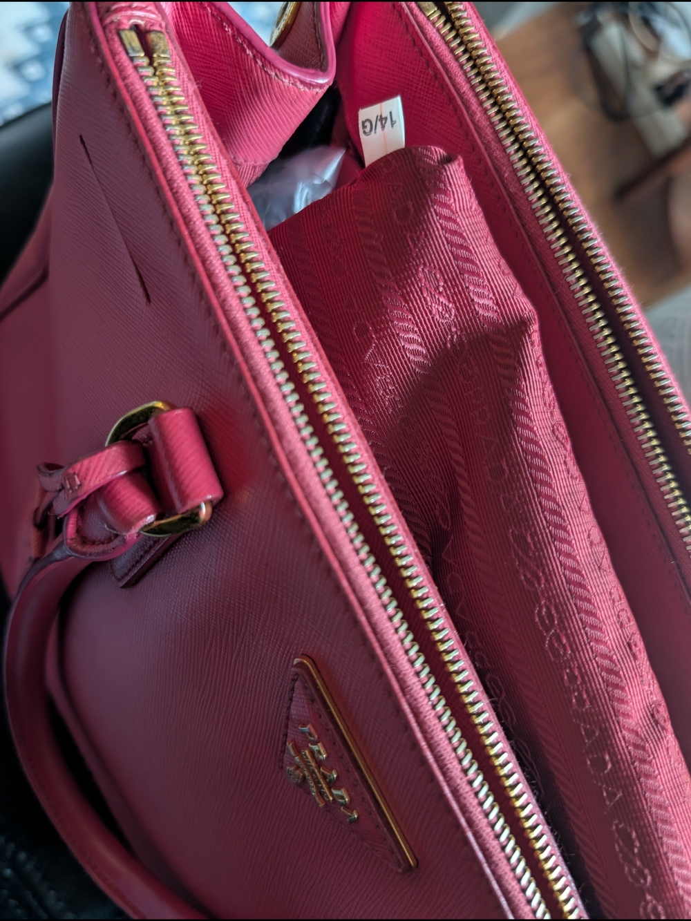 Prada Saffiano Leather Satchel in Magenta - Picture 2 of 12